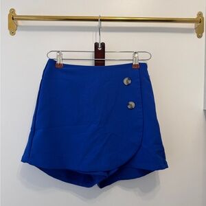 Blue Button-Detail Women's Shorts